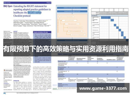 有限预算下的高效策略与实用资源利用指南